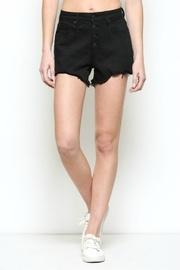  High Rise Exposed 4 Button Mom Shorts