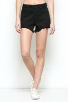  High Rise Exposed 4 Button Mom Shorts