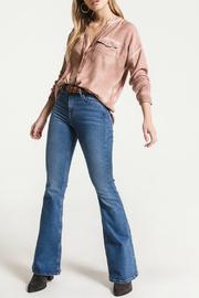  Tempe Soft Knit Collarless Blouse