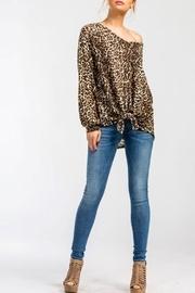  Cheetah Tie-front Top