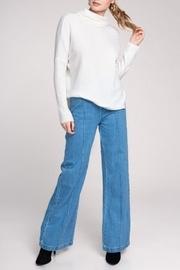  Waffle-knit Turtleneck, Off-white