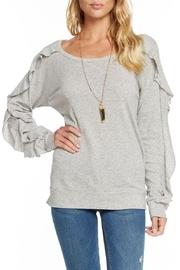  Ruffle Open-neck Raglan