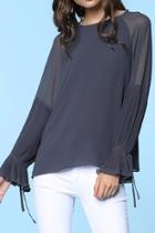  Pleated Solid Blouse