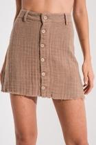  Brown Button Skirt