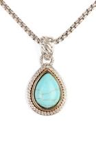  Turquoise Stone Teardrop Necklace