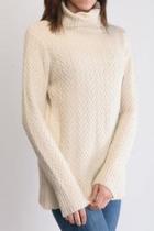 Herringbone Turtleneck Sweater
