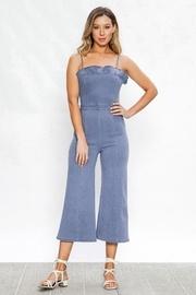  Denim Off-shoulder Jumpsuit