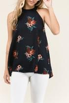  Bunched Roses Halter Top
