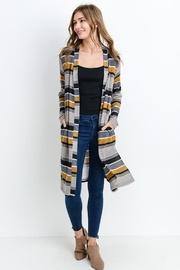  Mustard Striped Pocket-cardigan