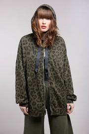  Leopard Oversize Zip Up Hoody