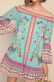 Blue Off-shoulder Dress