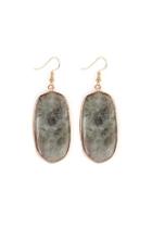 Natural Oval Stone-earrings