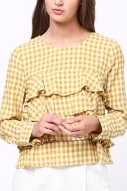  Gingham Ruffle Blouse
