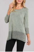 Mineral Wash 3/4 Sleeve Tunic