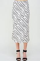  Striped Satin Skirt