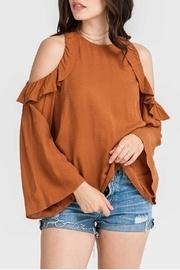  Rust Ruffle Top