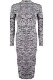  Grey Mock Neck Dress