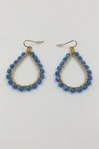  Sky-blue Beaded Hoop