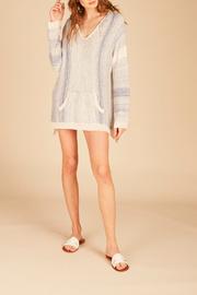  Heather Stripe Texture Baja Sweater Hoody
