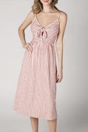  Front-tie Striped Dress