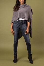  Heathered Bordeaux Cardi Wrap Poncho Putty