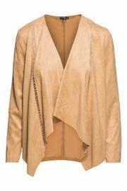  Suede Detail Cardigan