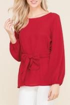  Bow Red Blouse