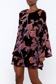  Wine Velour Floral Dress