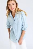  Button-front Chambray Shirt