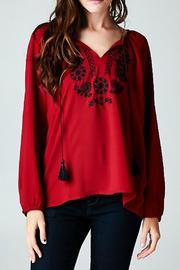 Red Floral Top