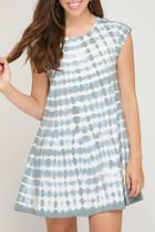  Tie Dye Dress W Back Strap Detail
