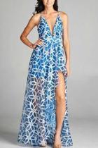  Blue Long Dress