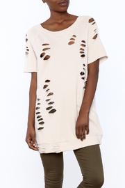  Terry Ripped Tunic Sweatshirt