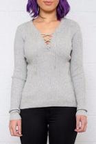  Lace Up Pullover