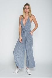  Striped Open-back Jumpsuit