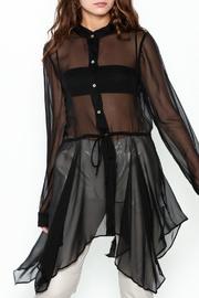  Sheer Drawstring Top