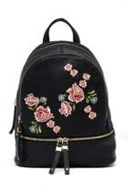  Embroidered Rose Backpack