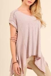  Washed Waffle V Neck