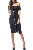  Black Off Shoulder Dress