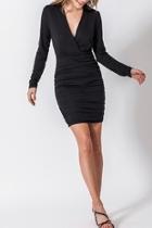  Ruched Surplice Dress