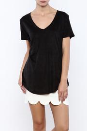  Faux Suede Pocket Tee