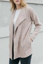  Brushed Variegated Rib Open Cardigan