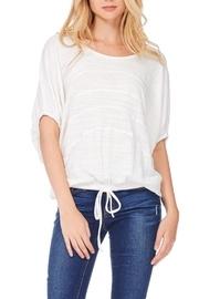  Textured Drawstring Blouse