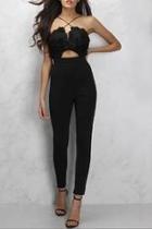  Textured Cutout Jumpsuit