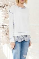 Contrast Eyelet Terry Top