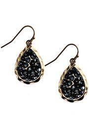  Hematitie Crystal Teardrop Earrings