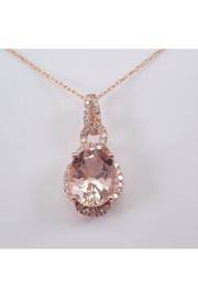  2.35 Ct Morganite And Diamond Drop Pendant Necklace 18 Chain 14k Rose Pink Gold Wedding Gift
