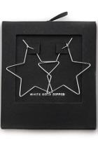  White-gold-dipped Star Hoops