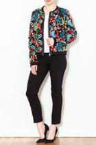  Embroidered Collarless Jacket