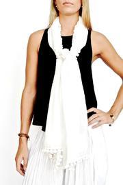  White Pom Scarf